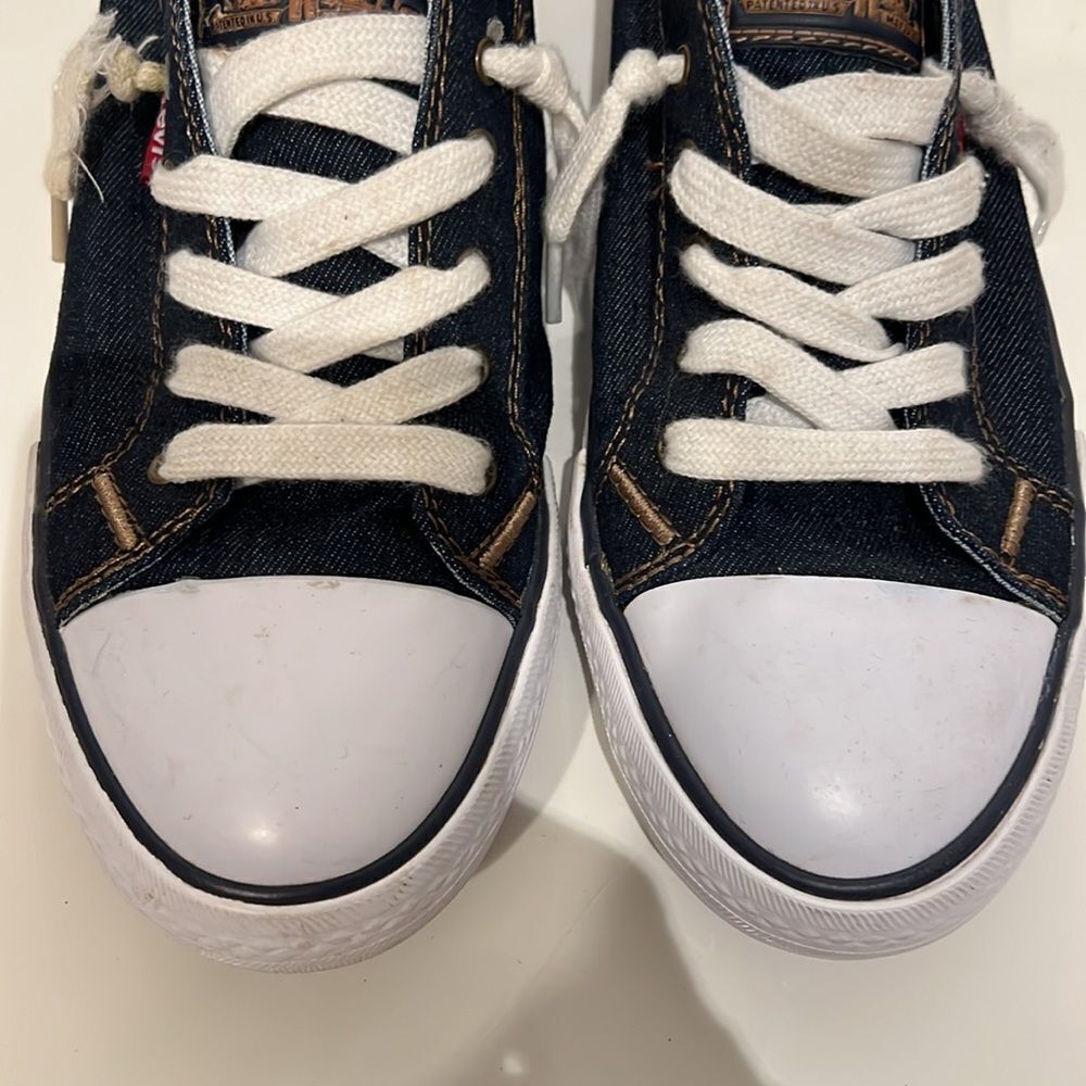 Levi’s Blue Denim‎ Slip On Lace Up Sneaker Shoes Size 8.5 - Picture 8 of 14